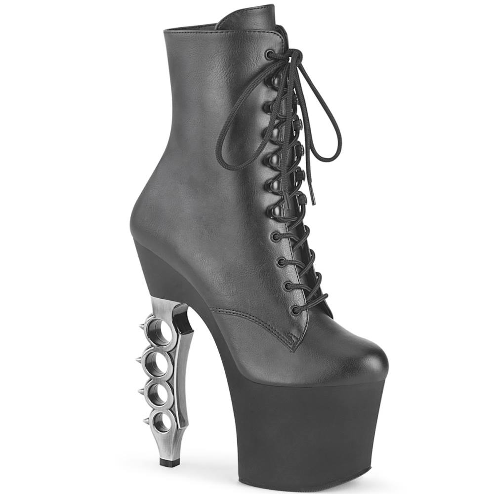 Pleaser - IRONGRIP1020 Bottes de plateforme, Pole dance chaussures - Chaussures de pole dance - Noir/Couleur argent Product image